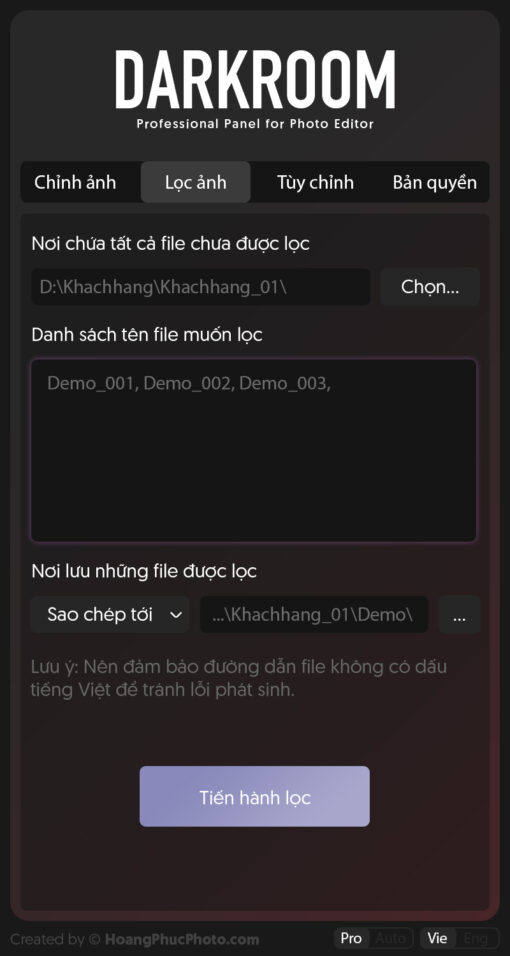 0 loc anh Panel DARKROOM - hỗ trợ chỉnh ảnh tự động cho dân chuyên nghiệp